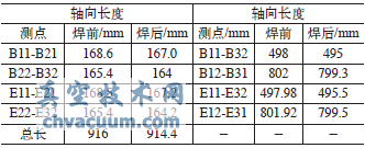 球阀焊接试件外部长度测量记录