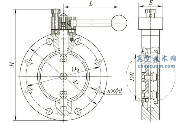 GI系列真空蝶阀外形图