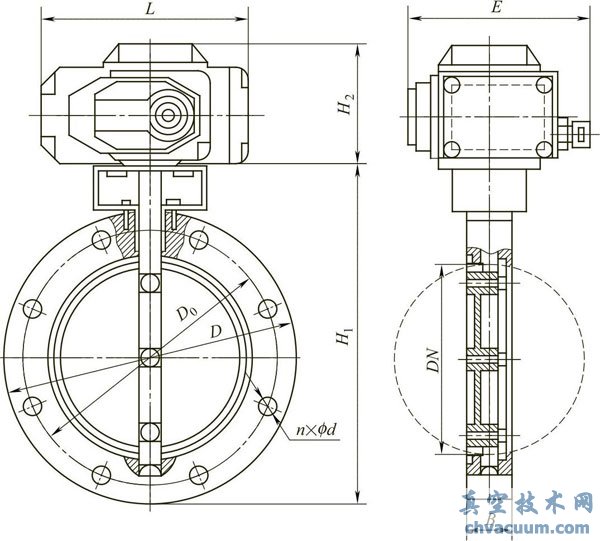 GID系列电动真空蝶阀外形图