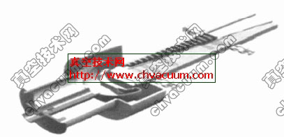 SLAC设计的X波段带状注速调管结构示意图