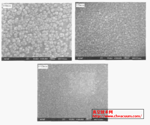 H等离子体预处理不同时间后沉积微晶硅薄膜的SEM形貌