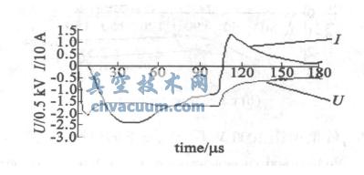 气压0.5 Pa 峰值电压1 kV 的电压流波形