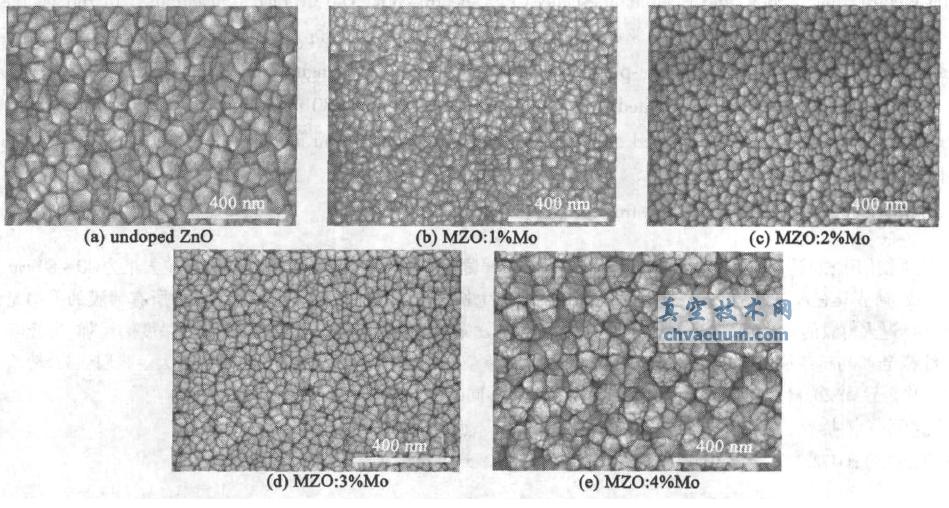 MZO 薄膜的SEM 图