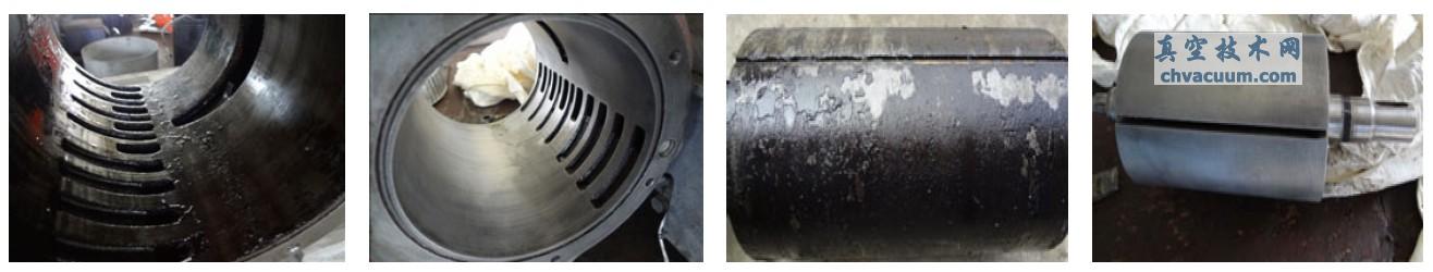 腔体和转子清理前后对比