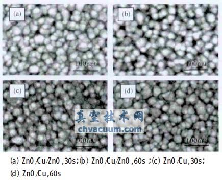 两种复合薄膜不同溅射时间的SEM图