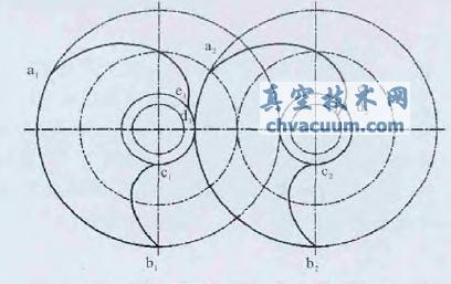 带有渐开线的螺杆转子端面型线