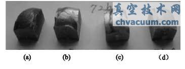 不同打磨工艺处理的密封面部位模拟大气腐蚀后的宏观形貌