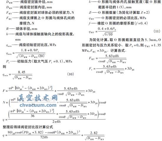 球阀密封面密封比压计算公式探讨