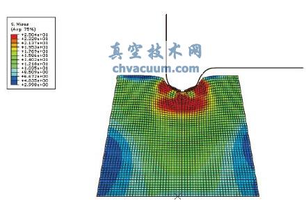阀瓣密封结构mises 压力分布
